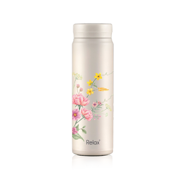 RELAX BLOOM COLLECTION 500ML FACILE STAINLESS STEEL THERMAL FLASK - PEARL